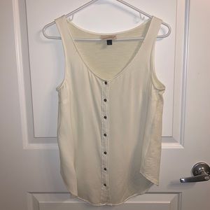 Off white canvas button down tank